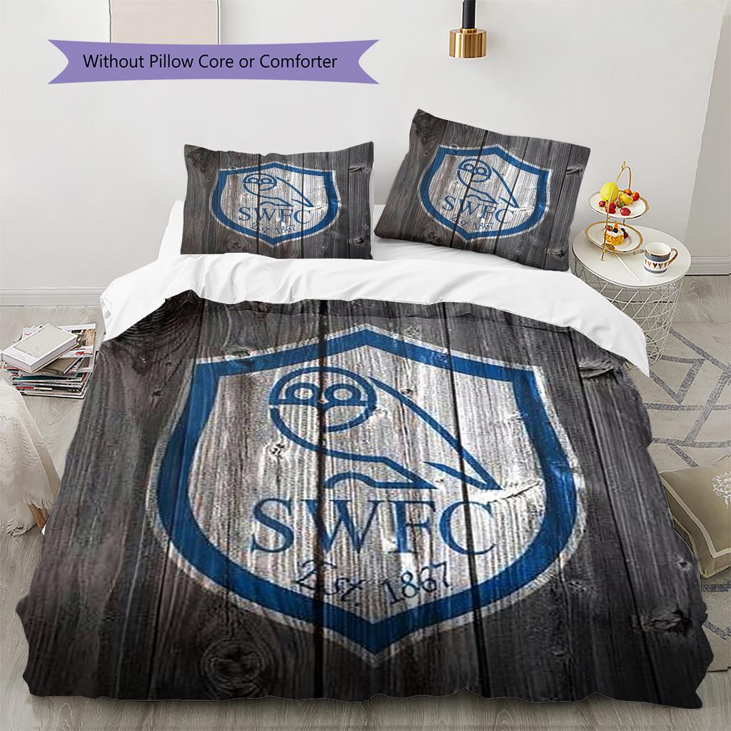 Sheffield Wednesday Football Club Pattern Bedding,Quilt Set Quilt Cover Pillowcase Home Birthday Gift (1 * duvet cover + 2 * pillowcase, without core)