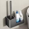 Aluminum Alloy Toilet Brush Set with Storage