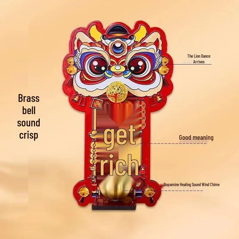 Auspicious Lion Dance Doorbell Magnet – Chinese Spring Festival Decoration