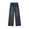 Women's High Waist Fleece-Lined Retro Straight-Leg Jeans, Plus Size, Autumn/Winter, Loose Fit, Slimming Wide-Leg Pants.