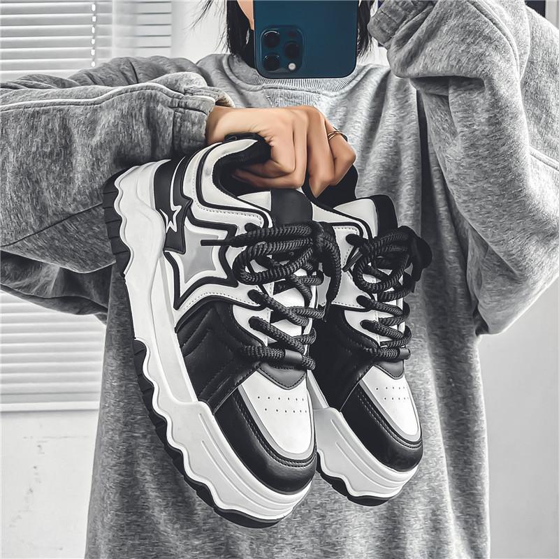 Men's Shoes Wild Casual Board Shoes Niche Youth Sports Increase Small White Shoes