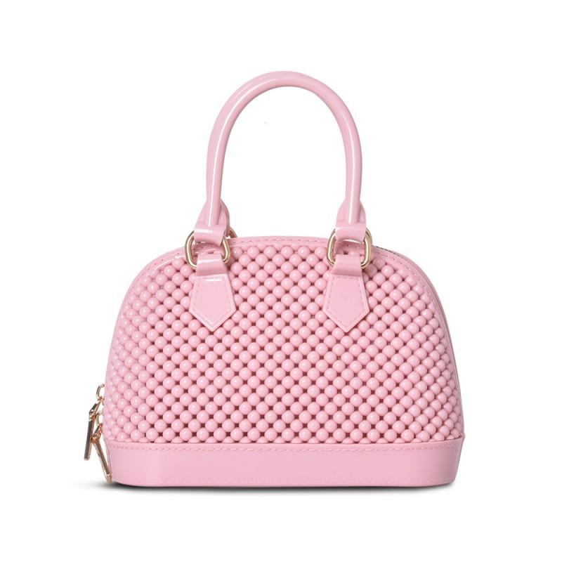 

Chain Crossbody Bag With Niche Design Hollowed Out Hand-held Shell Fashionable Versatile Zipper 18x9x14cm розовый