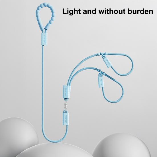 Double-ended P Chain Dog Leash Non-Slip Handle High-Density Nylon Braided Rope Adjustable Length Y-Shaped Pet Leash