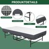 190 × 96 cm Klapp-Einzelbett mit 9,5 cm Memory-Schaumstoffmatratze, Tragbares Gästebett/Klappbett, Stabiler Metallrahmen