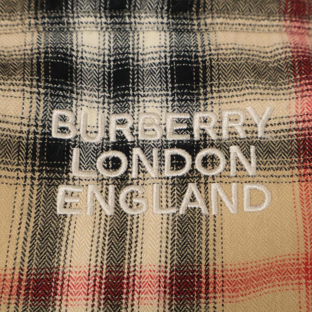 Burberry 21AW 8036773 Logo Embroidered Check BD Shirt Tops S beigeUsed