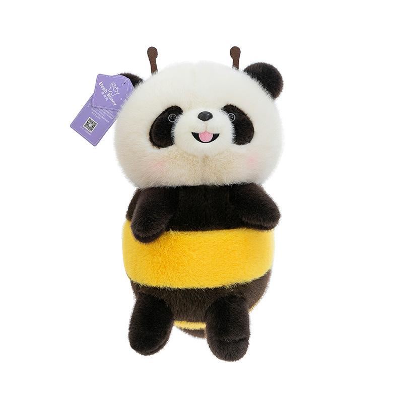 New Product Creative Funny Little Bee Panda Doll Plush Toy Children Comfort Dolls Boys and Girls Birthday Gifts