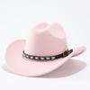 Autumn and Winter Men and Women Retro Ethnic Style Woolen One-word Top Cowboy Hat Big-brimmed Top Hat Jazz Hat