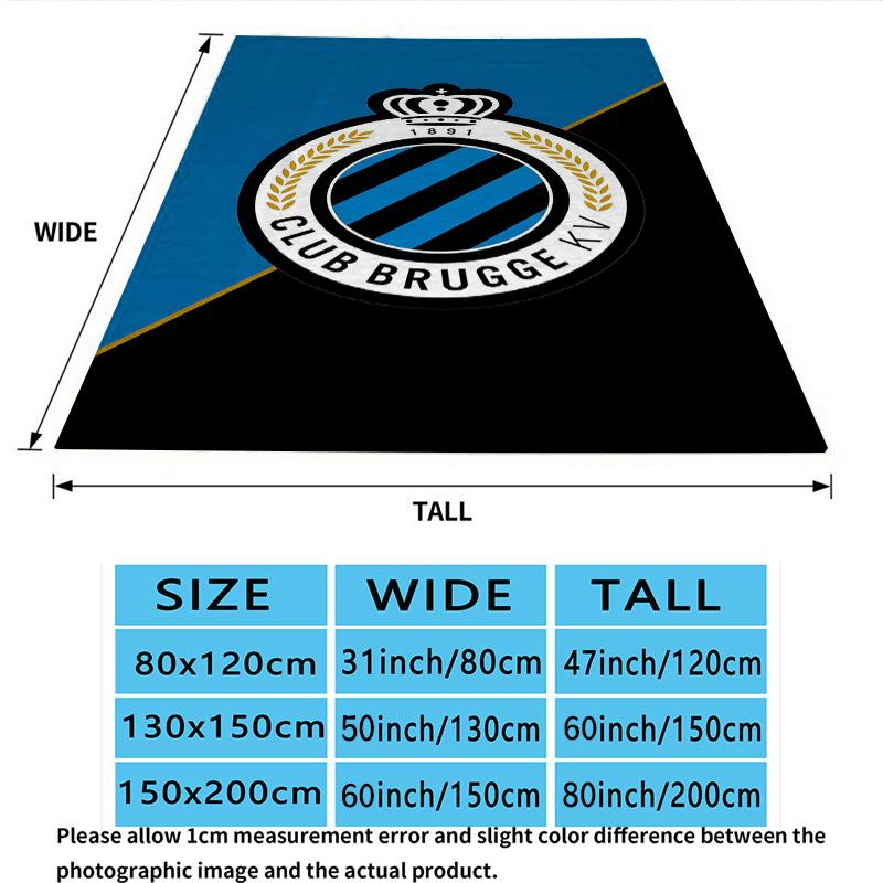 1PC Club Brugge Kv Patterned Flannel Blanket Suitable For All Seasons For Home Decor Warmth And Comfort Gifts Holiday Present