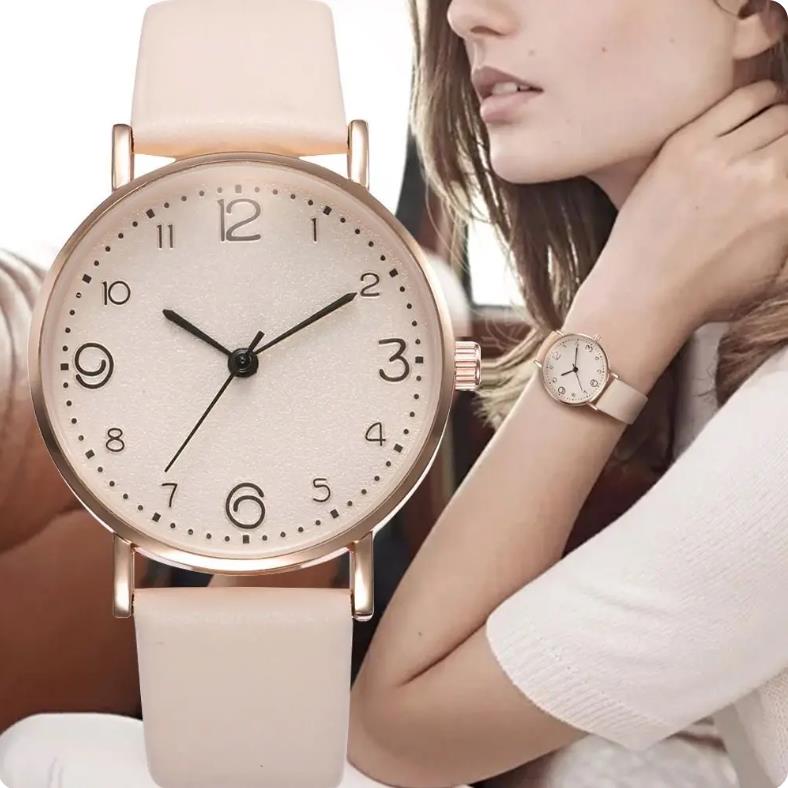 

Women Watches Ladies Casual Arabic Numbers Leather Analog Quartz Watch