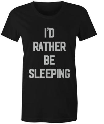 Ich wäre lieber am Schlafen Damen T-Shirt Tumblr Hipster Slogan Mode Top T-Shirt