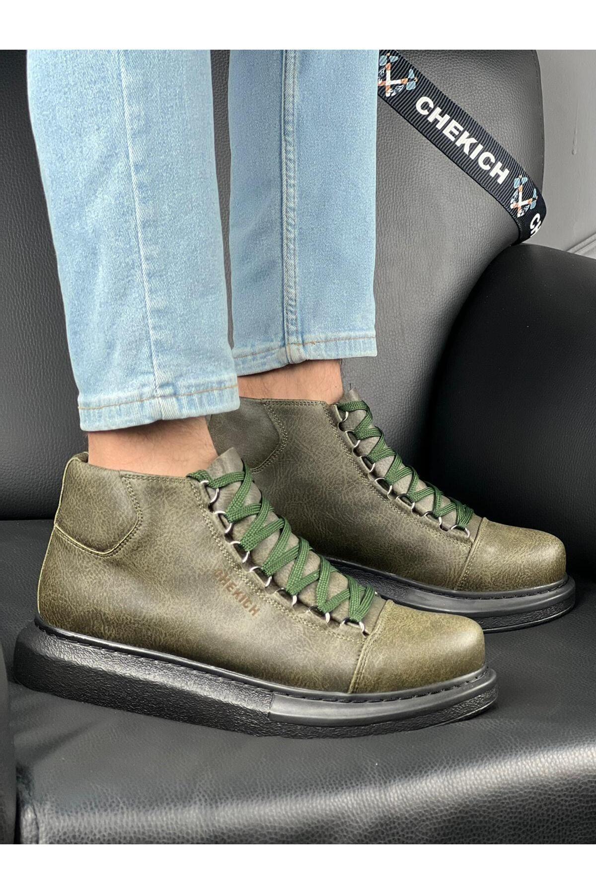 

Men s Fashion Faux Leather Flat Heeled Booties Bootie Roman Boots Khaki Shoes 38