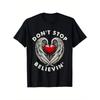 Don't Stop Believing Vintage 80er 90er Musik T-Shirt - Abgenutztes Retro-Tee mit ikonischem, nostalgischem Geschenk für Papa, Mama, Fans