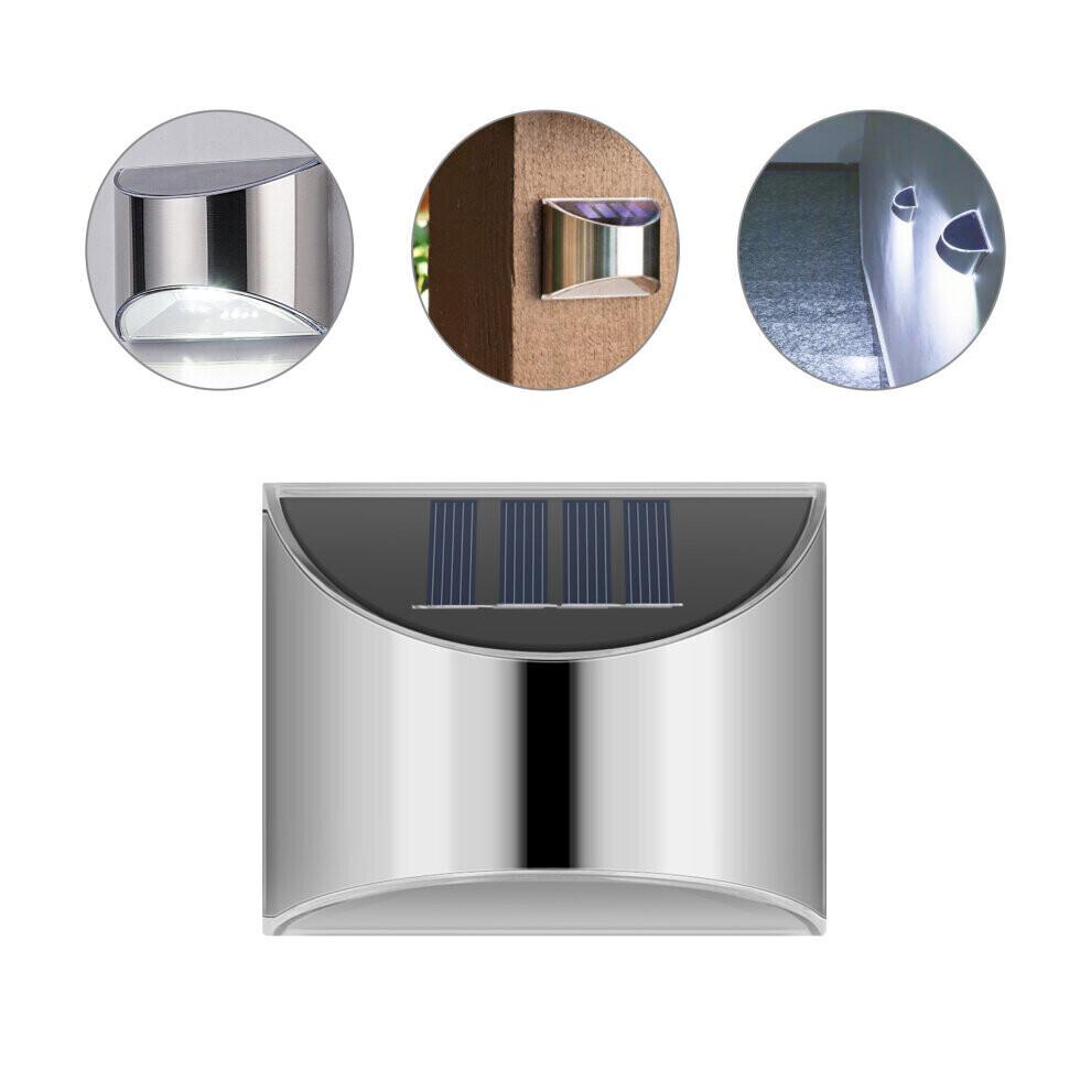 8-Pack Solar LED Garden Fence Lights - Wireless, Waterproof Wall/Patio Outdoor Security Lamps