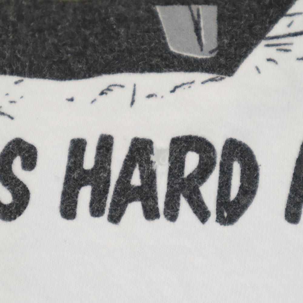 90s Print Short sleeve Single stitch T-shirt White system Old vintage Men's Used