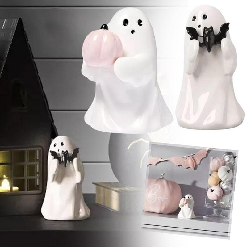 Small Horror Ghost Statue Halloween Decorative Figurines Coffee Table Shelf Mantel Display Collectible Halloween Home Decoration