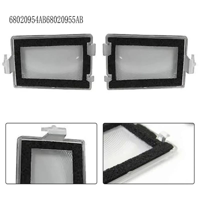Rear License Plate Lamp Cover Precise Fit High Brightness IP67 Waterproof Polycarbonate Housing 68020954AB 68020955AB
