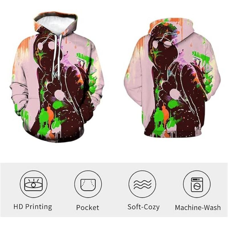 Móda Novinka Hip-Hop Graffiti Potisk Pánské Mikiny s Kapucí Pulovr Unisex Jaro a Podzim