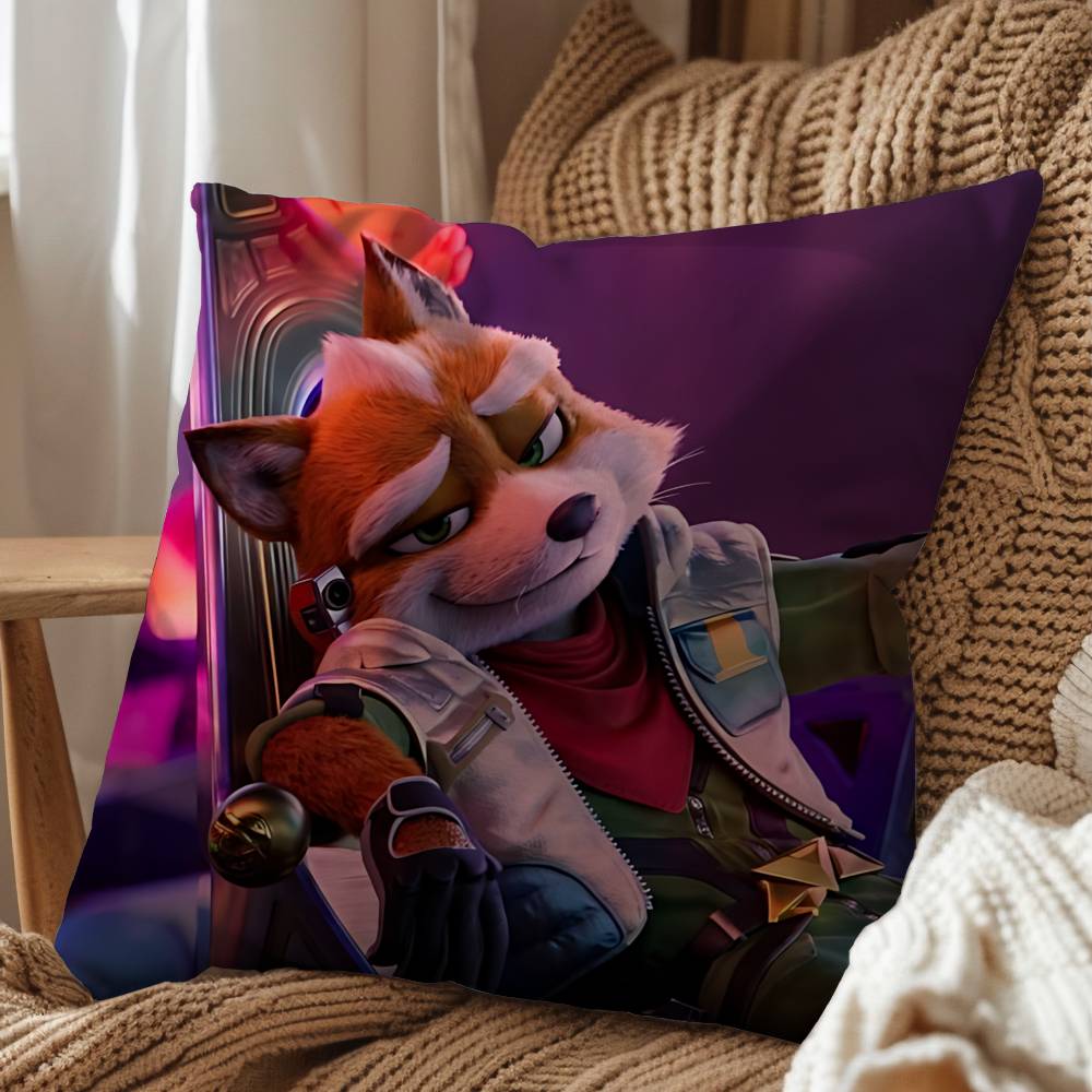 Cute Zoo Fox Game McCloud Pillow Case Office Cushions Suitable For Sofa Car Bedroom Decorative Cushion Cover