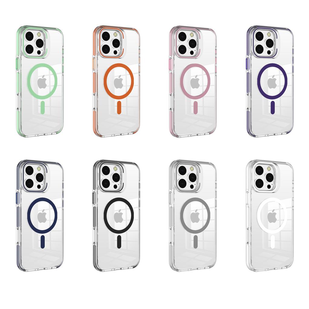 J2 Series For iPhone 16 Pro Case Compatible with MagSafe TPU+PC Clear Phone Cover Built-In Kickstand