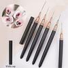 7/9/11/15/25mm Nail Brush Acrylic French Stripe Line 1Pcs Pink Black UV Gel Painting Pen Carved Nail Art Liner Brush For Manicur