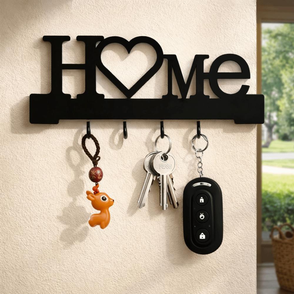 No-Drill Key Rack Iron Material Key Wall Hook Durable Wall Mounted Key Holder  Living Room