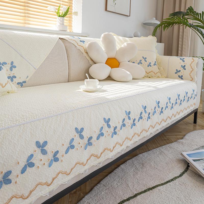 

Подушка для дивана из чистого хлопка, универсальные подушки для сидений Four Seasons, тканевый чехол, простой современный нескользящий коврик для гостиной, чехол для дивана, чехол 70*70cm