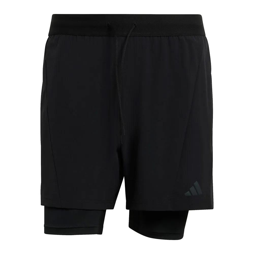 Adidas D4t 2-in-1 Workout Shorts Mesh Inserts Black