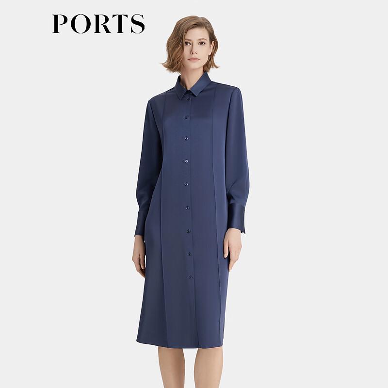 PORTS Women's Belted Long Sleeve Midi Dress