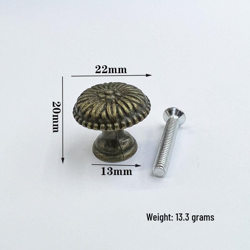 Runder Vintage-Schubladengriff aus Zinklegierung für Schränke und Möbel