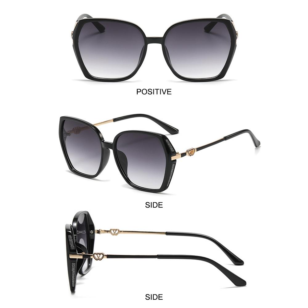 UV Protection Women's Rhinestone Shades Street Shooting Retro Sun Glasses Gradient Eyewear