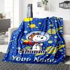 Name Custom Dog Snoopy Print Flannel Blanket High Quality Warm Comfortable Cover for All Seasons Perfect for Gifts Home Decor