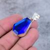 Pietra Preziosa Quarzo Tanzanite Argento Sterling 925 Fatto a Mano Gioielli Ciondolo 1.58" M-377