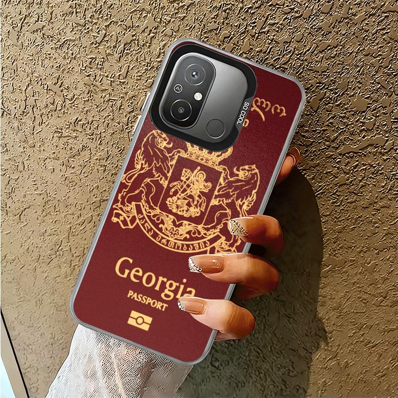 Georgia Passport Flag Shockproof Phone Case for Xiaomi Poco X7 X6 X5 X3 Pro F7 Ultra M8 Redmi 15C 15 14C 13C 12C 10C 13 12 10