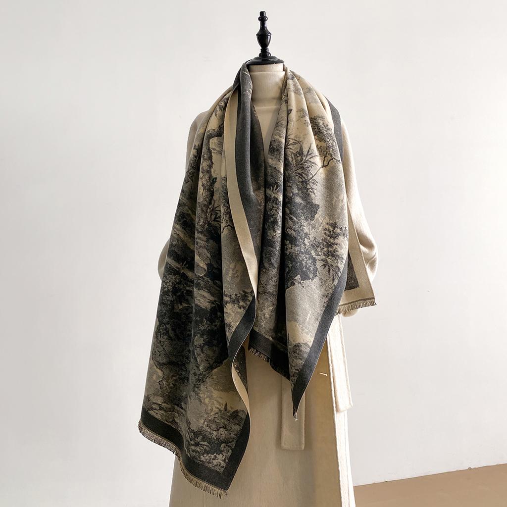 New Luxury Brand Cashmere Women Print Scarf Winter Warm Shawl and Wrap Bandana Pashmina Female Foulard Blanket Poncho Scarves