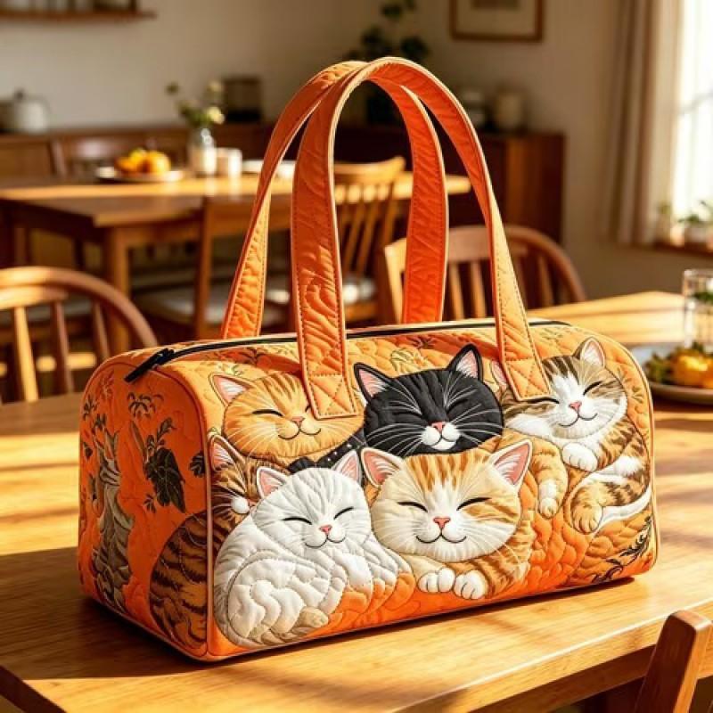 TEMU Quilted Travel Bag Fashion Print Womens Yoga Tote Gym