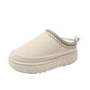 New Fashion Winter Cover Hear Cotton Half Slippers Cashmere Warm Non Slip Thick Bottom Snow Boots Women Outdoor Shoes