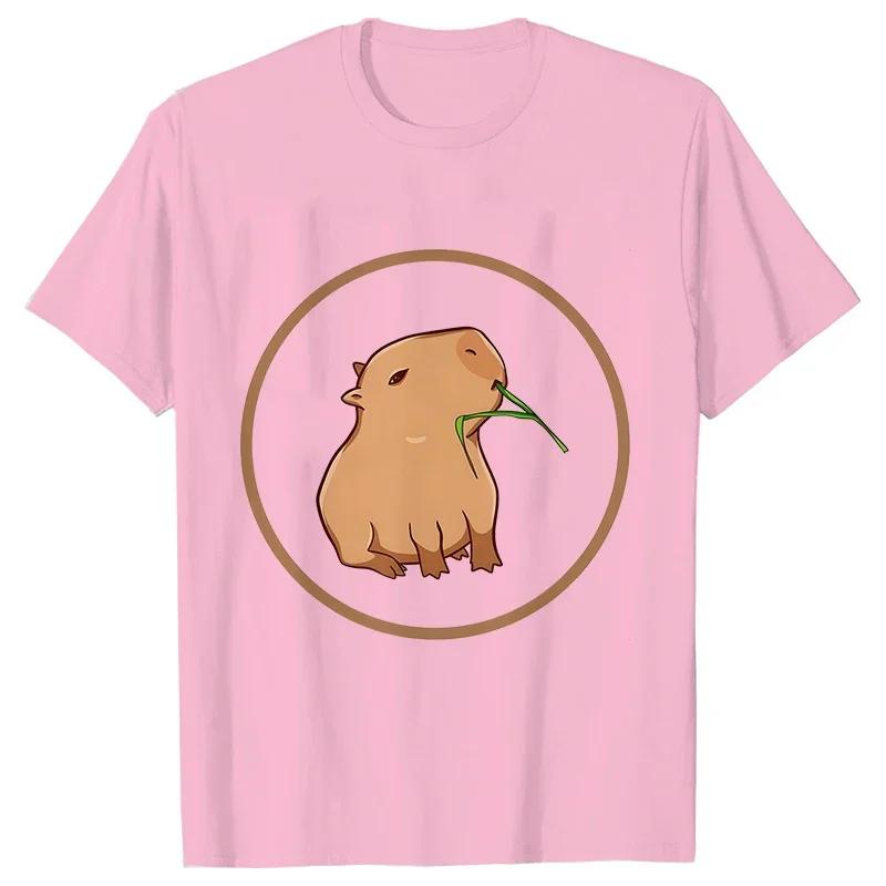 Graphic Tops FeUnisex Blouse Aesthetic Clothing Fashion Capybara Womens Tshirt Casual Sleeve Cute Aesthetic Clothes S