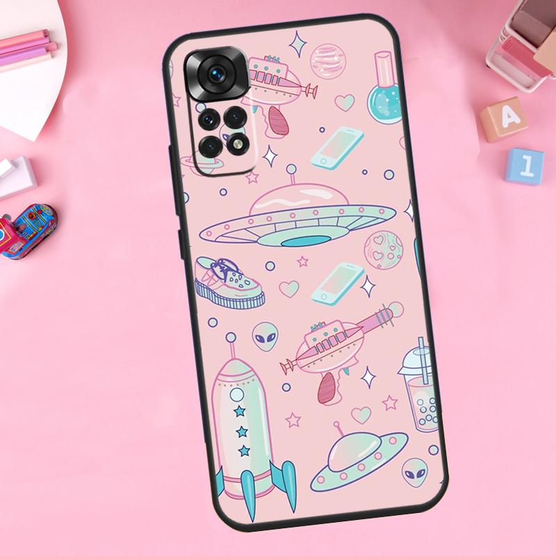 Alien Kawaii Art Handyhülle für Xiaomi Redmi Note 14 13 10 11 12 15 Pro Plus und Redmi 15C 13C 12C 10C 14C 15