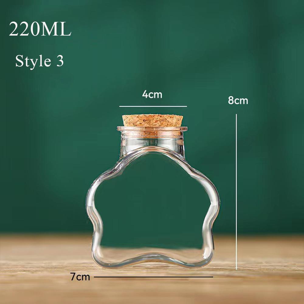 Plastik Glücksstern Flasche Geschenk Wunschflasche Heimdekoration Vorratsglas Transparente Flasche Holzstopfen DIY Stern Organizer