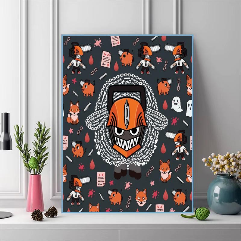 Chainsaw Man Anime Art 100% Round Full Drill 5D DIY Diamond Painting Embroidery Cross Stitch Rhinestone Decor