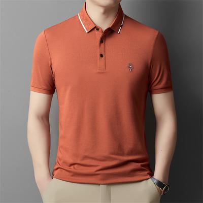 Summer New Solid Color Casual Polo Shirt Men's Business Lapel Thin Short-sleeved Breathable Men's T-shirt