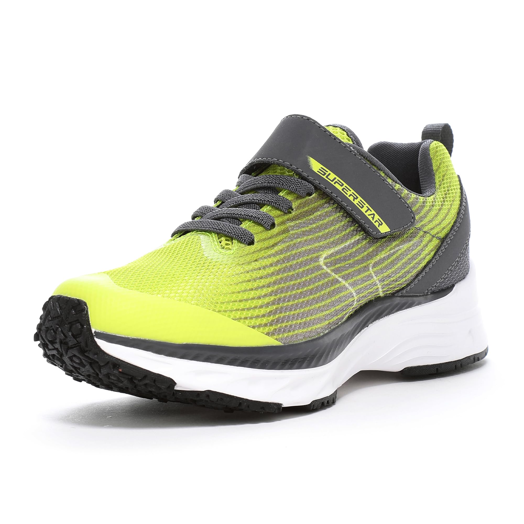 

атлетические широкие см [Superstar] Кроссовки, обувь, легкие, 3E, ширина, липучка, 19см~25см, 0.5см, детские, для мальчиков, лаймовый, 22.0 лаймовый