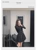 2024 French-Inspired Black Waist-Slimming Dress for Women - Autumn/Winter