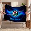 Blackburn Rovers FC Personalized Fleece Blanket With Football Logo, Custom Name Text Soft Warm Home Throw Blanket