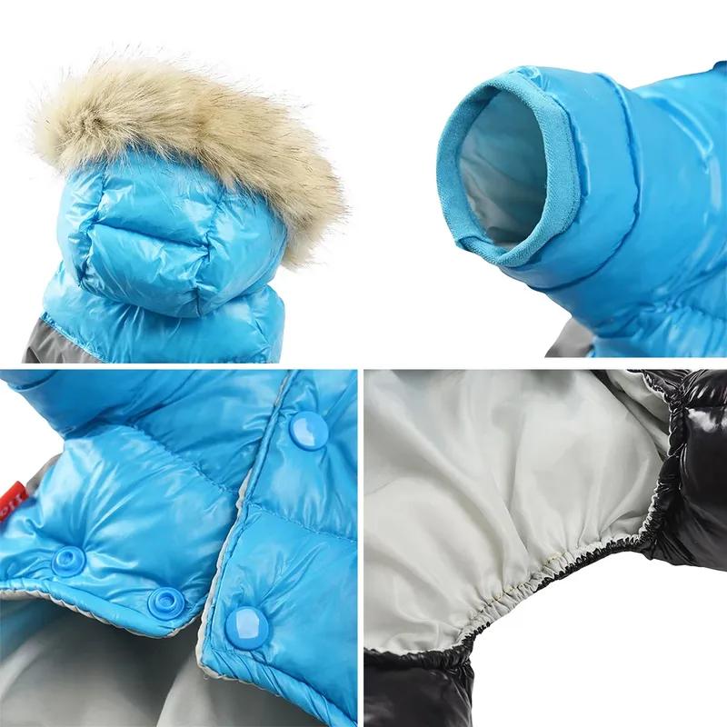 Holapet Winter Hundemäntel für kleine Hunde Warme Kleidung Haustier Wasserdichte Reflektierende Overalls Welpenjacke Mantel Chihuahua Overall
