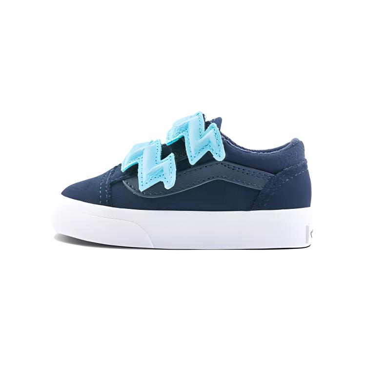 Vans Canvas And Leather Soft Comfortable Low Top Kids Skate Shoes Baby sneaker Deep-Blue VN000D1BNVY