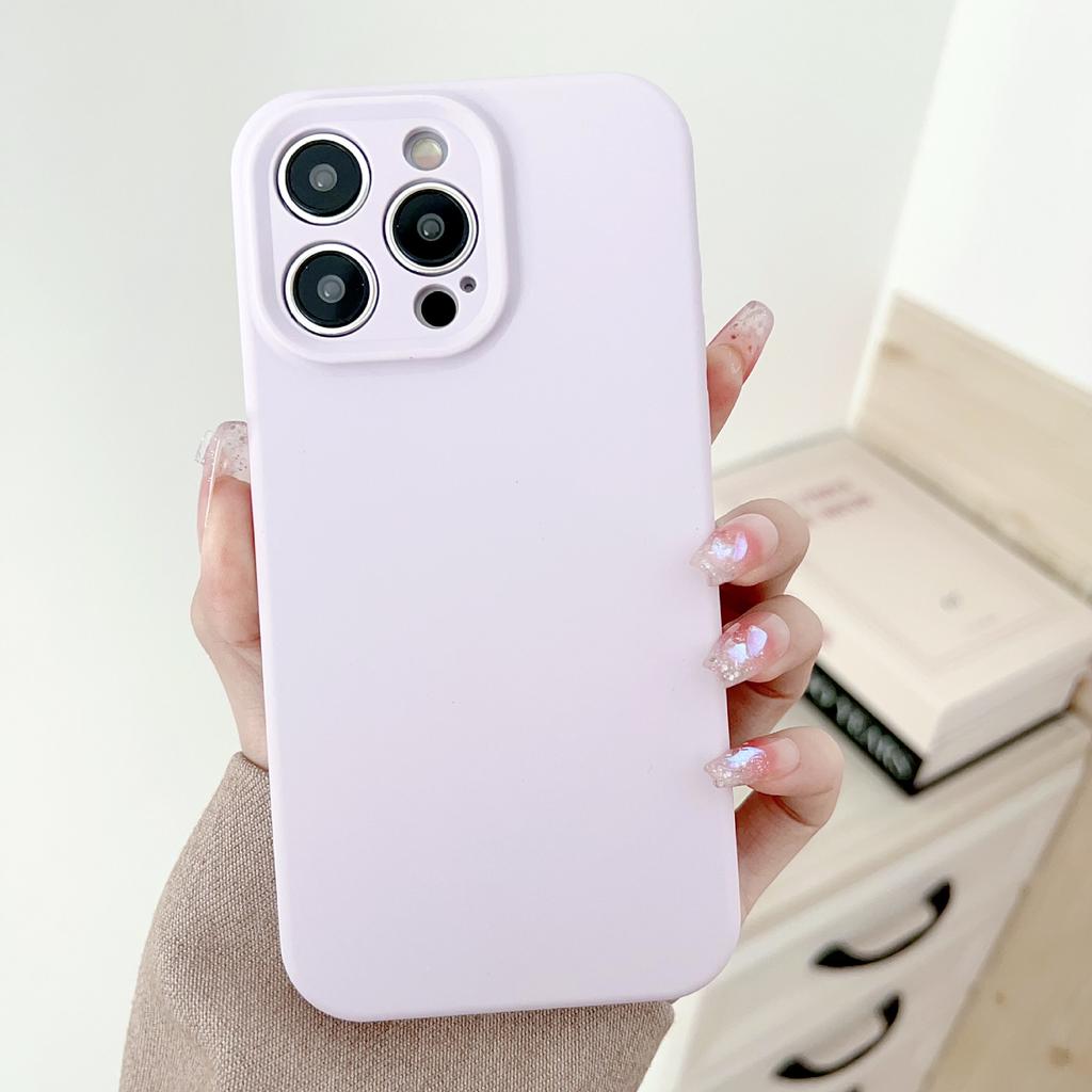 Liquid Apple Silicone Thickened Case Suitable for Apple 15PROMAX mobile phone case iPhone11 solid color 13/14