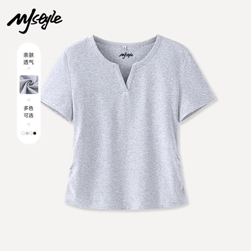 

MJ STYLE Women s V-Neck Slim Fit Short Sleeve T-Shirt S