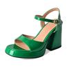 Fashion Luxury Leather Women's Sandals Sexy Slingbacks Chunky High Heels Ankle Strap Open Toe Summer Heeled Sandals Zapatos De Mujer