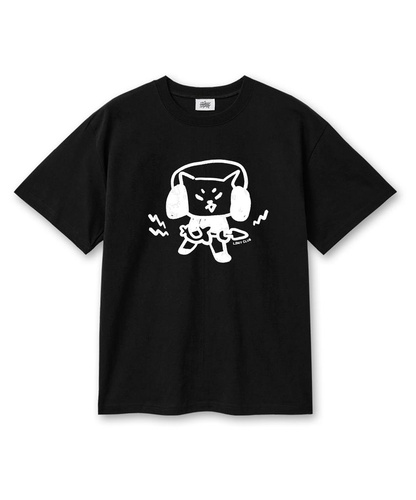 Leijimeli Base Club 20-Count Cotton Oversized Short Sleeve T-Shirt Black
